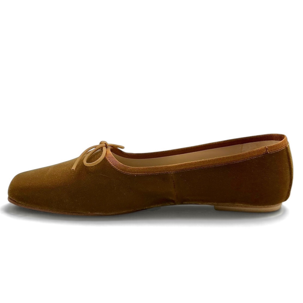 Freda Salvador Jada Square Toe Velvet Ballet Flats Dijon Brown Size 7.5 — image 4 of 8